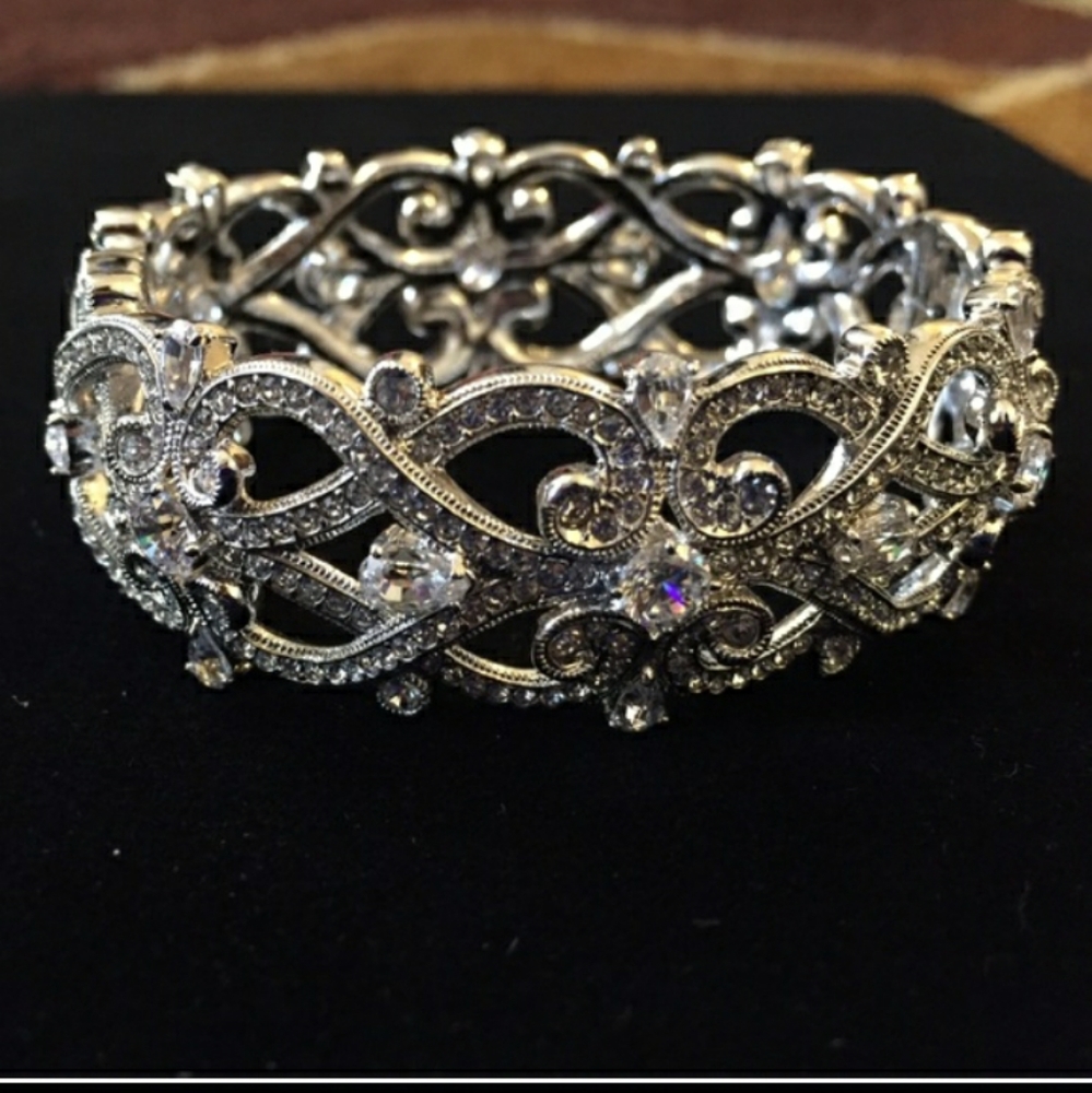 Nicole Miller Crystal Silver Plated Bracelet